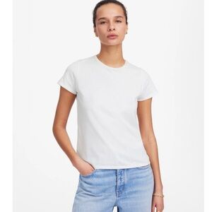 Madewell Essential Slim Tee in Lightweight Cotton White Size XL NWT Capsule